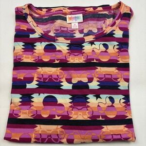 LuLaRoe Disney Hidden‎ Mickey Top Women M. Colorful Aztec S/S  Southwestern